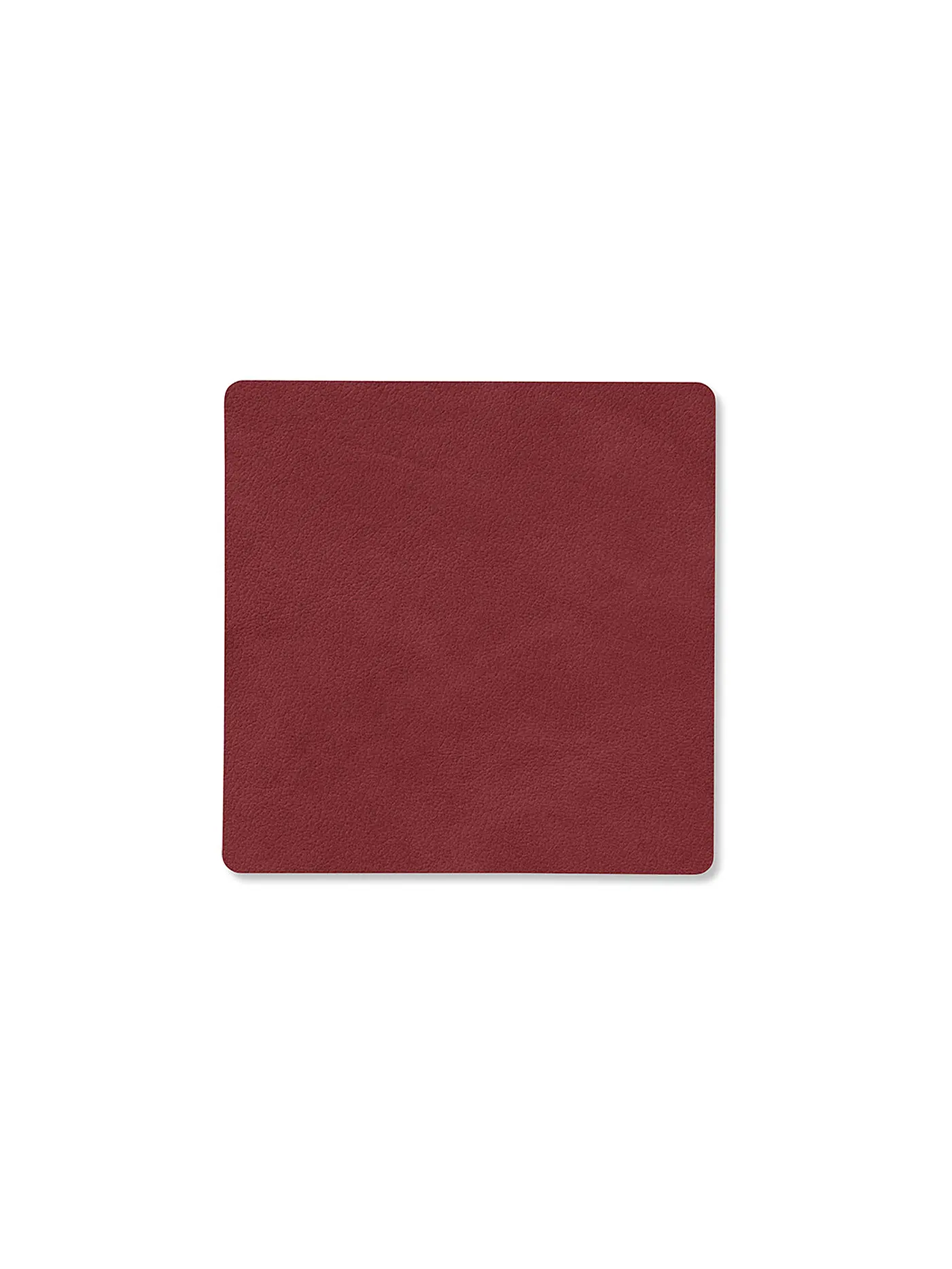 LIND DNA | Leder-Untersetzer eckig 10x10cm Light Blue | rot